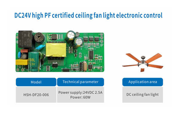 Fan with Light Electronic Control Board Solution